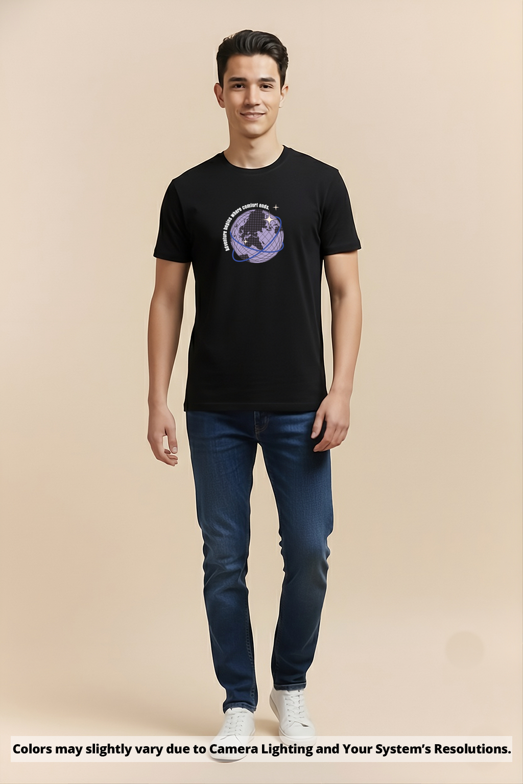 Men wearing a Black t-shirt