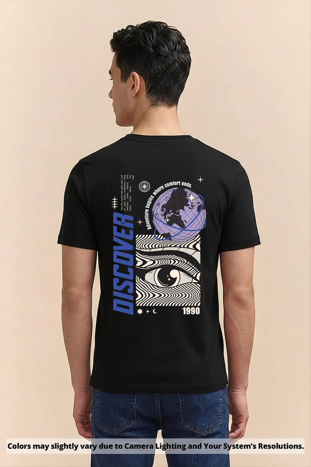 Men wearing a Black t-shirt